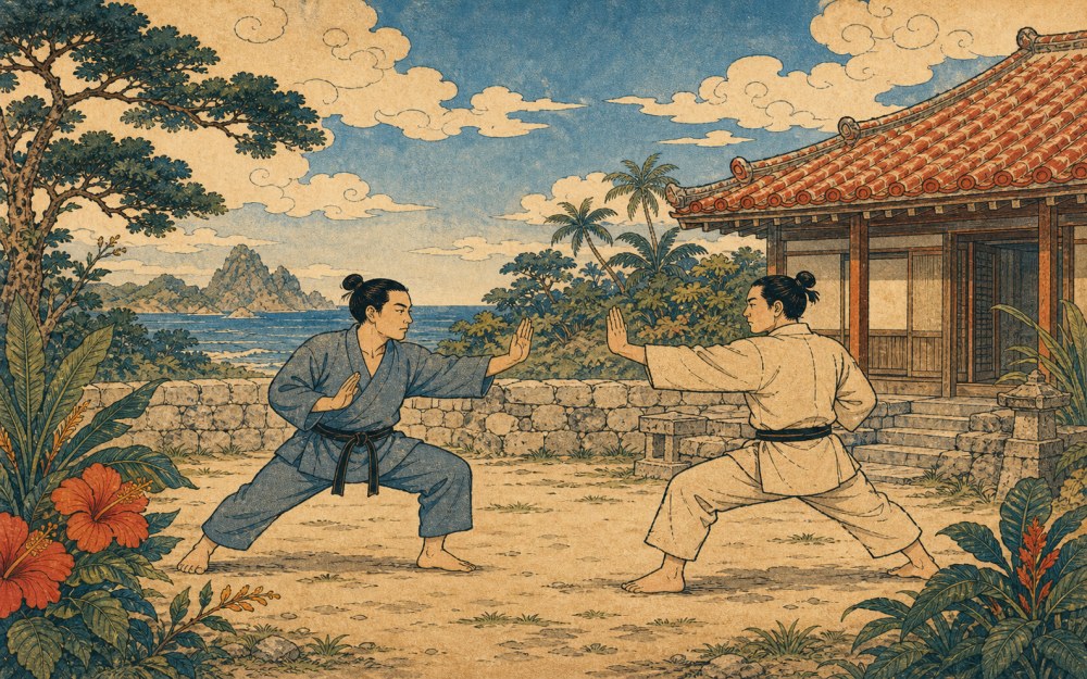 琉球の手として武が磨かれる様子の挿絵
